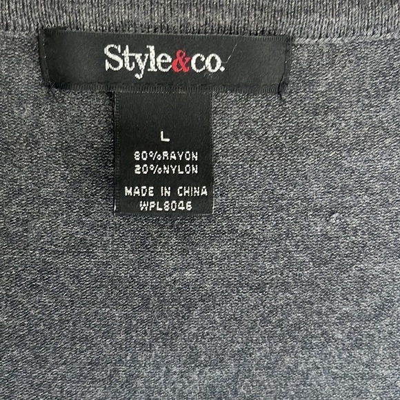Style & Co. Gray Dress with Studded Design Size Large - Picture 6 of 6